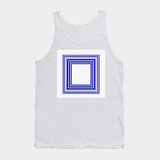 Blue Lines Geometric Abstract Pattern Tank Top